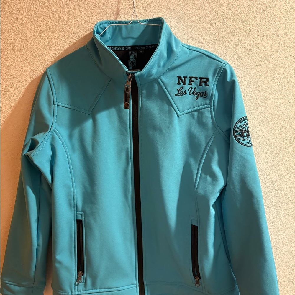 2016 NFR National Finals Rodeo Teal/Light Blue Softshell Jacket Small